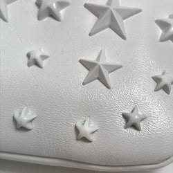 JIMMY CHOO Star Studs DEREK Second Bag Clutch Leather Men's White x Black