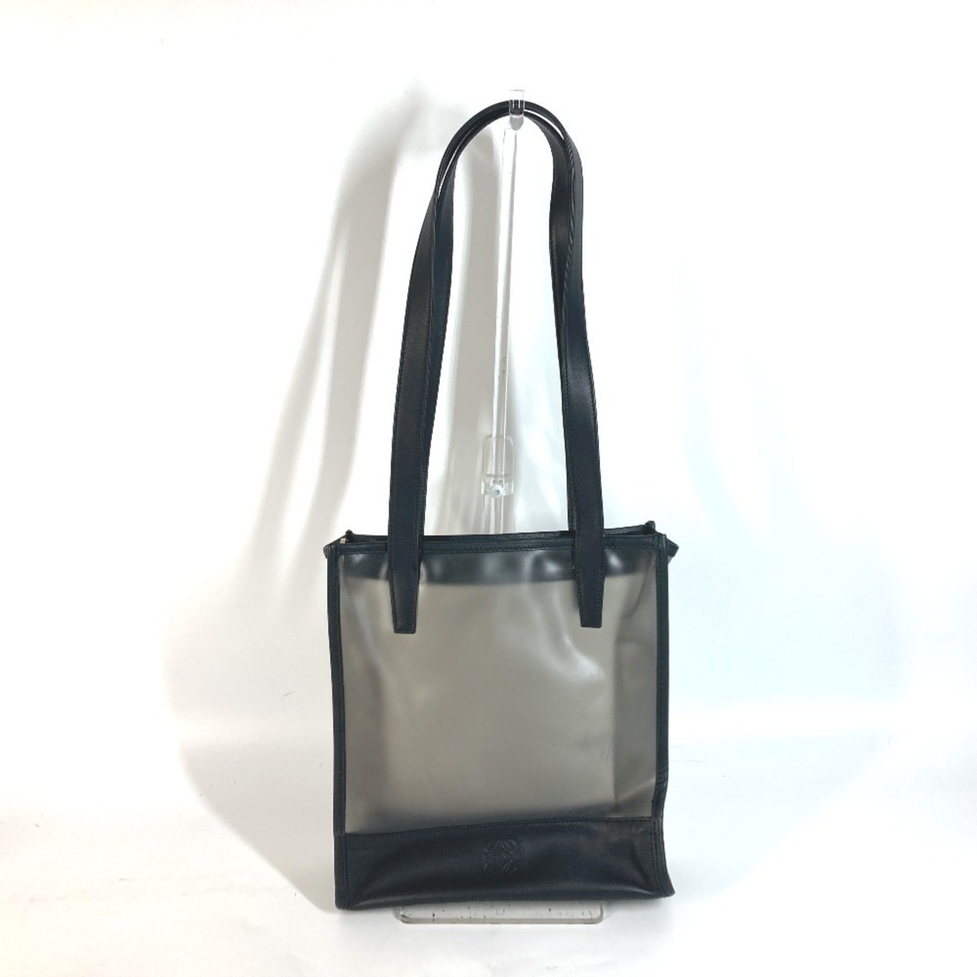 LOEWE Shoulder Bag Tote Vinyl Leather Women's Black