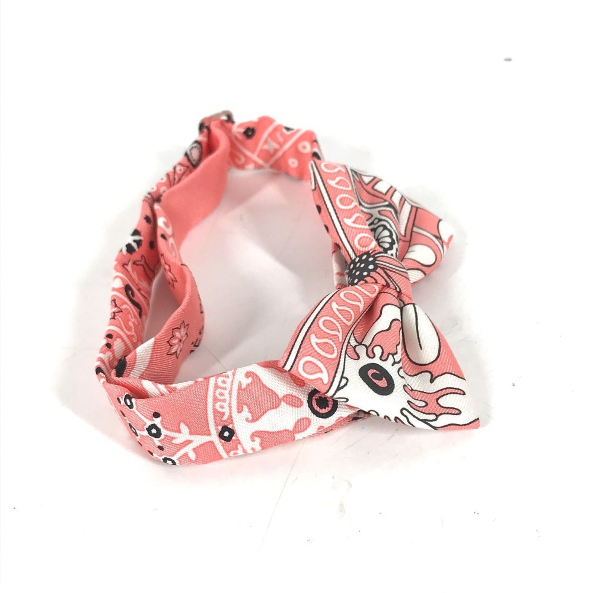 HERMES Hermes Ribbon Nouveau Papillon Bow Tie Silk Men's Pink