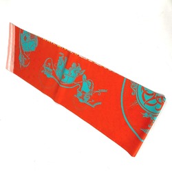 HERMES Maxi Twilly Bandeau Scarf Shawl Stole Silk Women's Orange