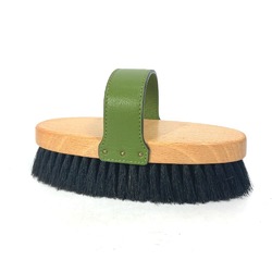 HERMES Hair brush, comb, horse pet, tack, accessories, leather, wood, men, women, green