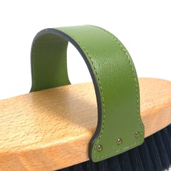 HERMES Hair brush, comb, horse pet, tack, accessories, leather, wood, men, women, green