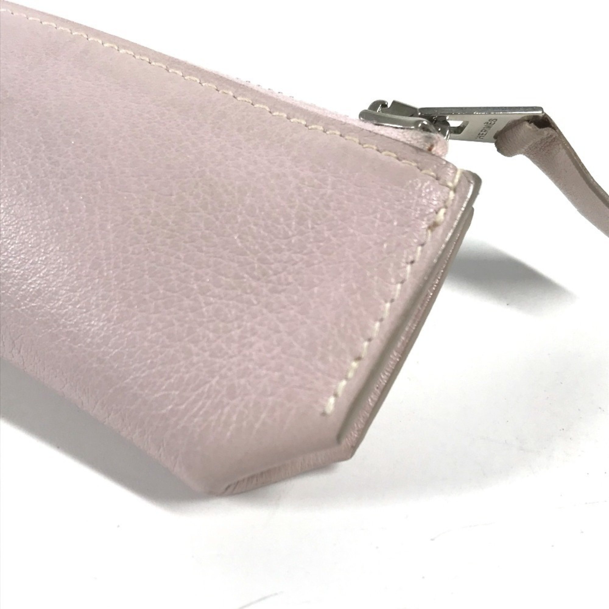 HERMES Hermes pencil case, pen pouch, leather, ladies, pink