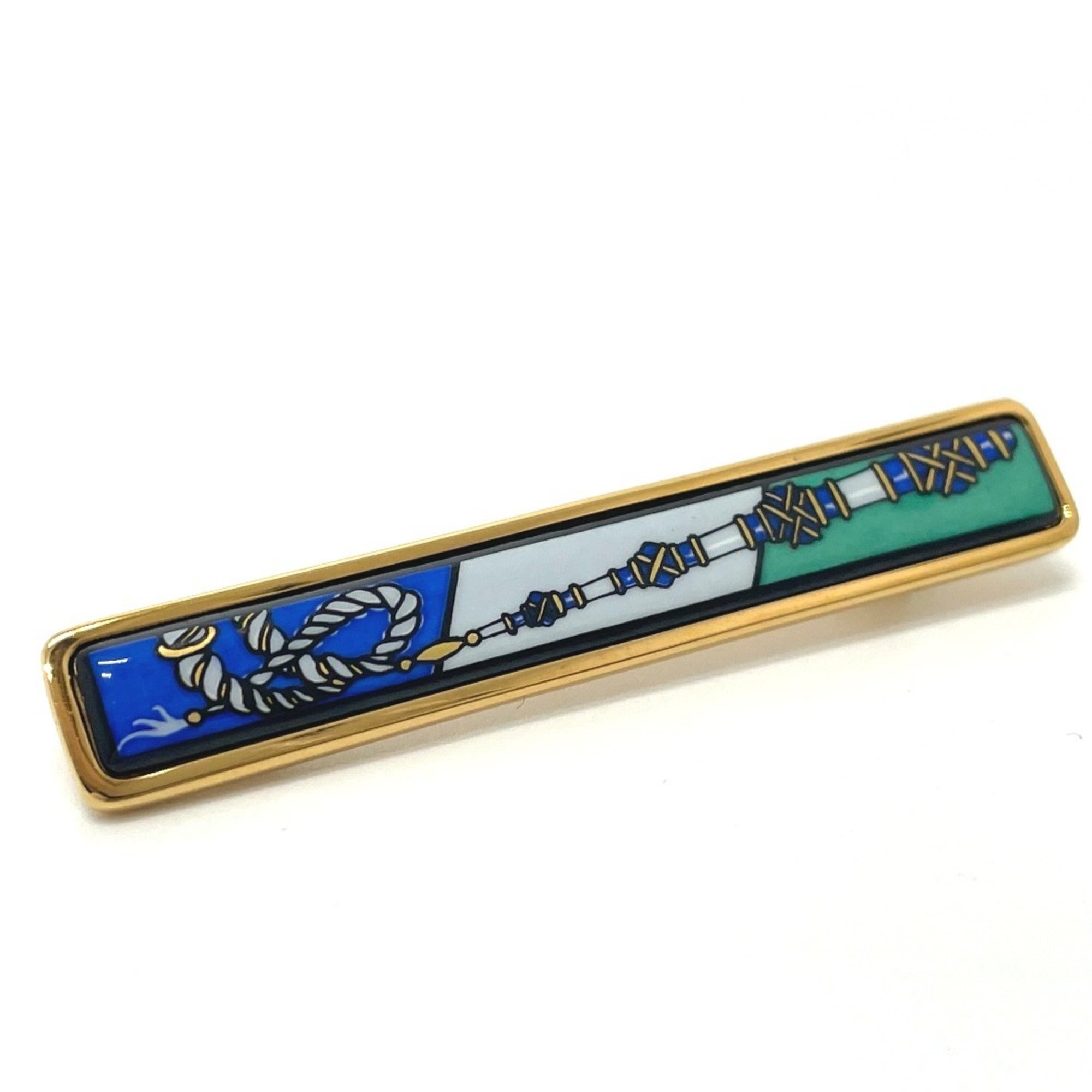 HERMES Hermes Takayaki enamel pin tuck brooch metal ladies gold