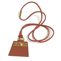 HERMES Mon Petit Kelly PM Necklace Leather Women's Brown