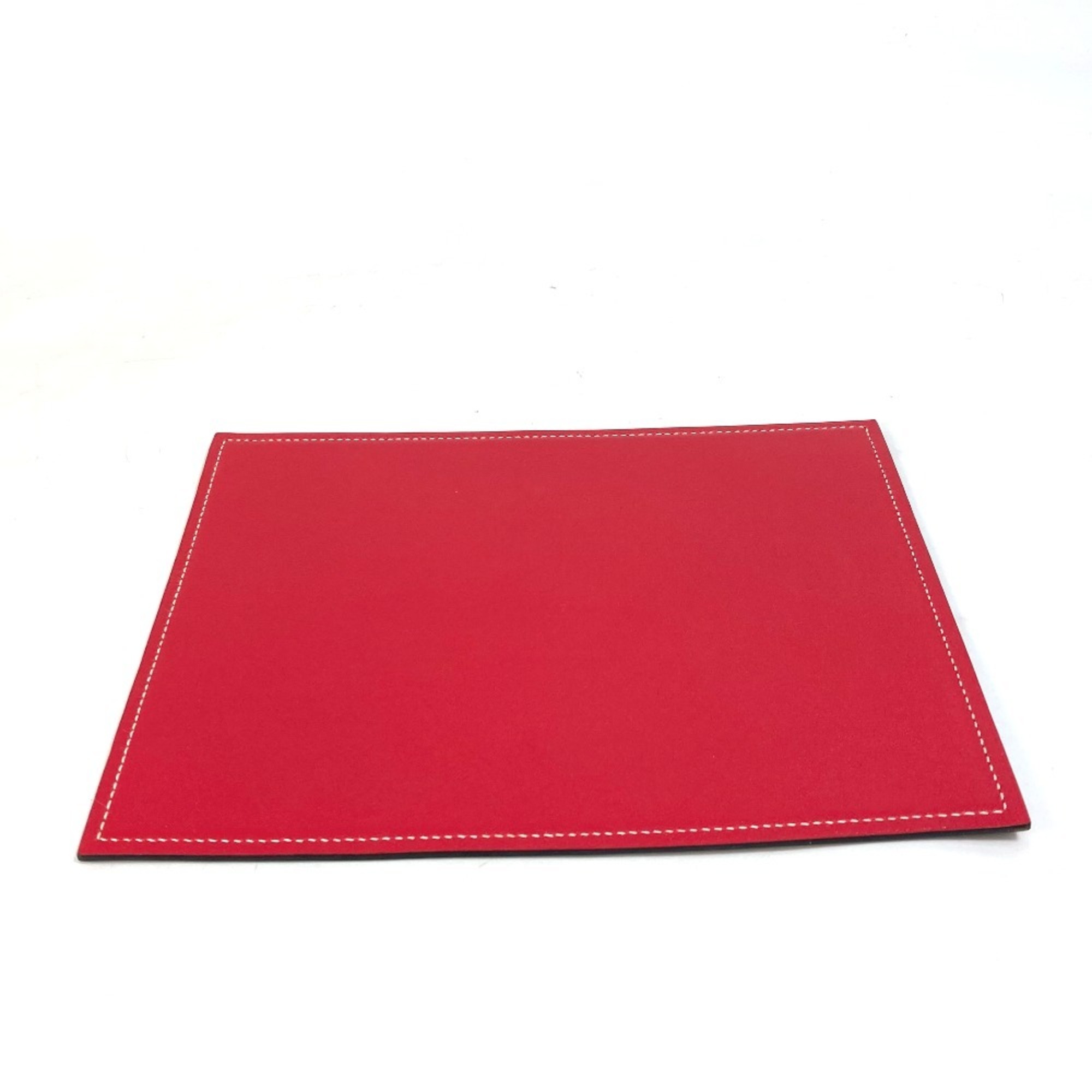 HERMES Reversible Mouse Pad PC Computer Accessories Leather Men's Women's Red