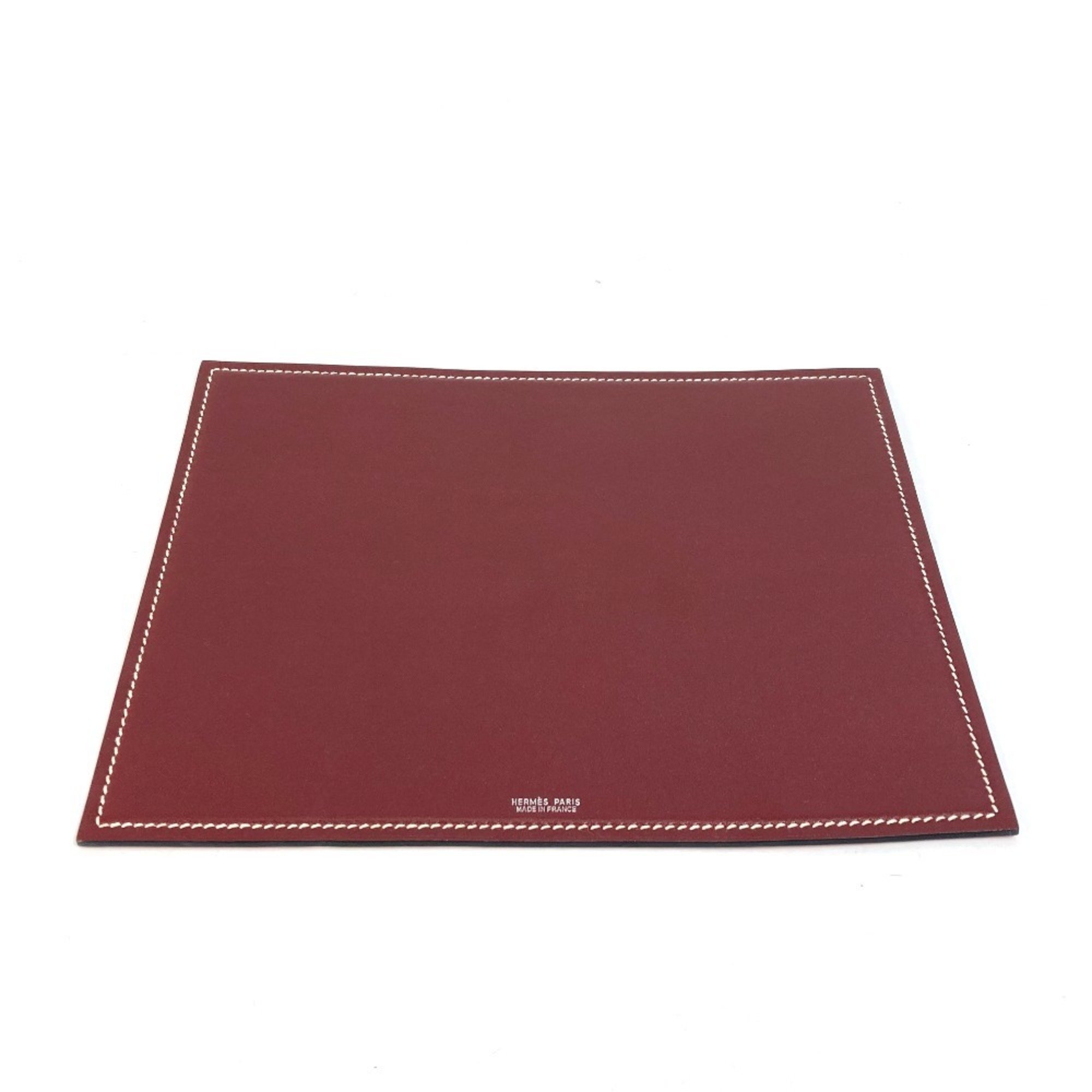 HERMES Reversible Mouse Pad PC Computer Accessories Leather Men's Women's Red