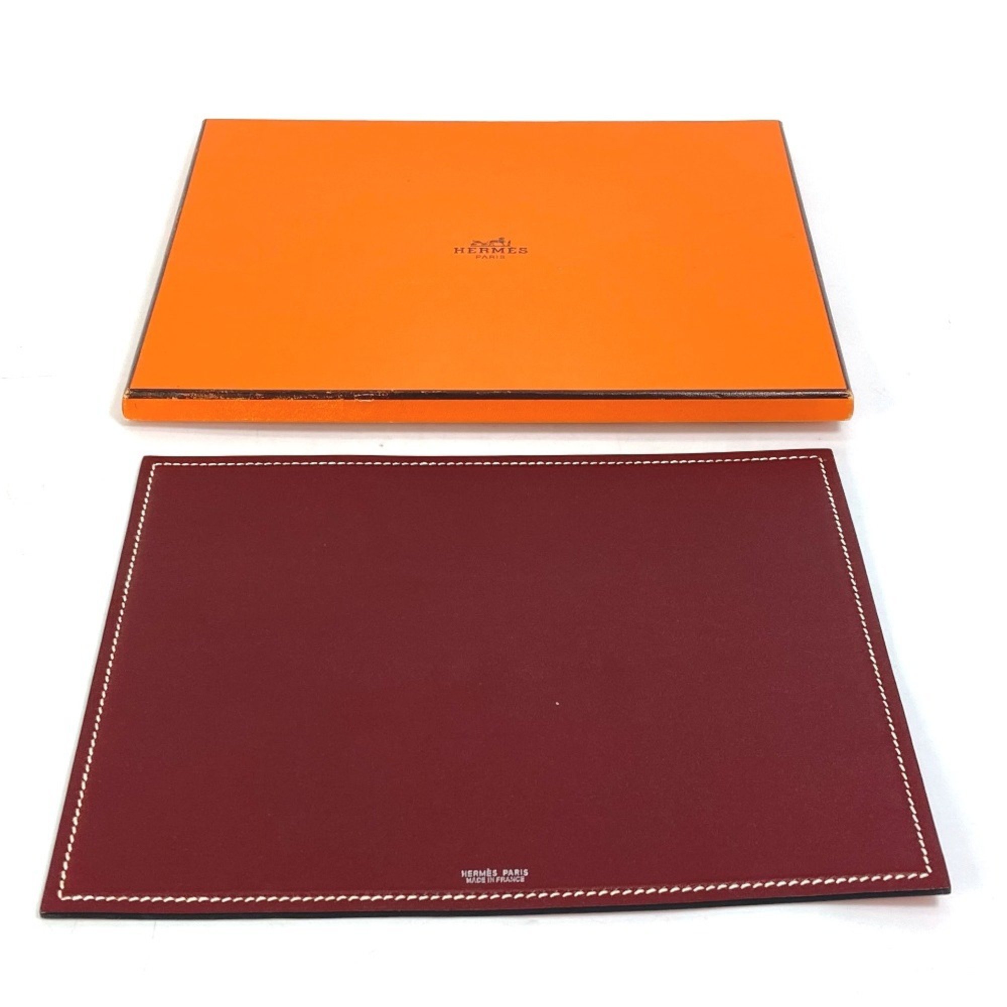 HERMES Reversible Mouse Pad PC Computer Accessories Leather Men's Women's Red