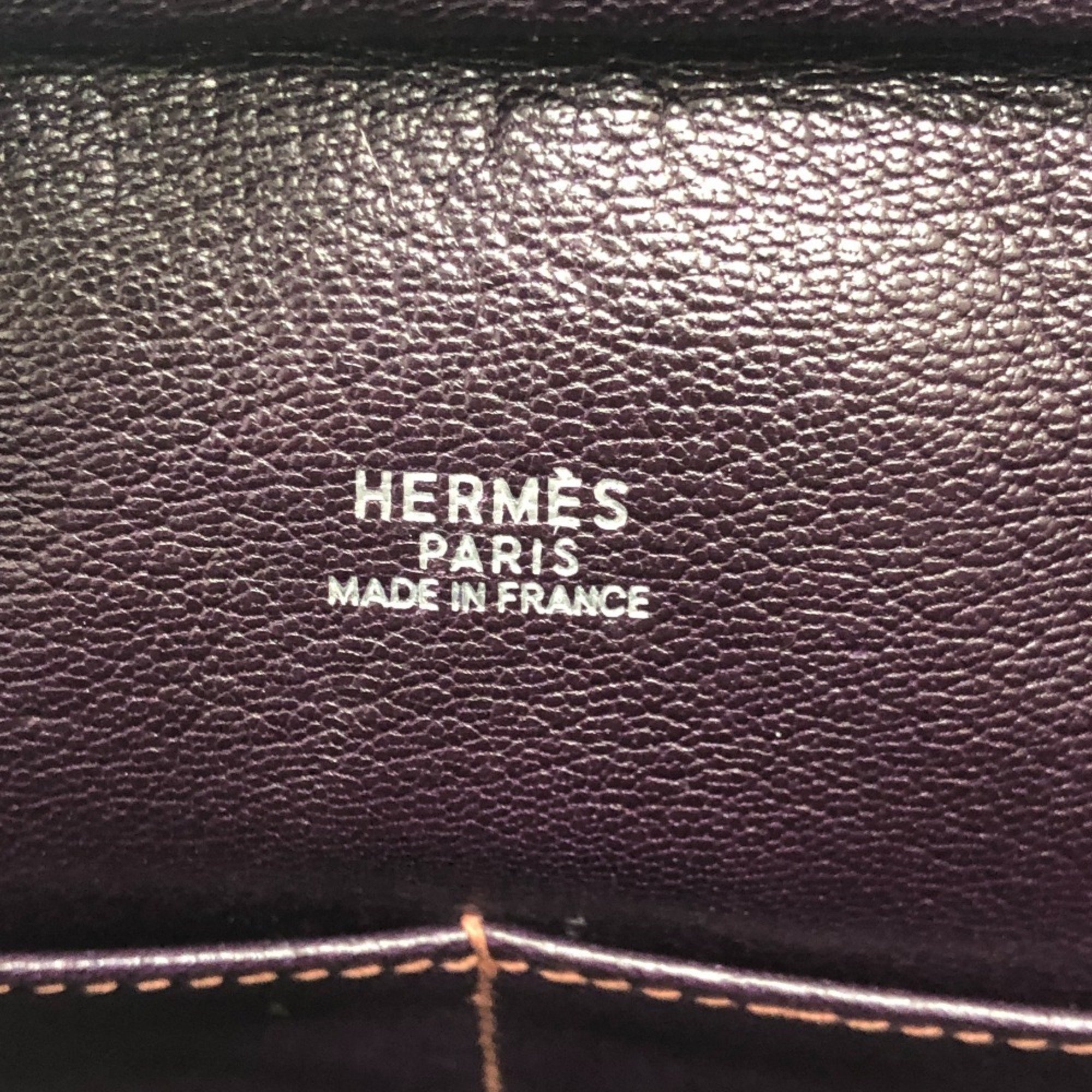 HERMES Hermes Plume 32 Bag Handbag Chevre Coromandel Women's Cassis Purple