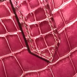 HERMES Bearn Soufflet Diamond Bi-fold Long Wallet K18WG Women's Fuchsia Pink