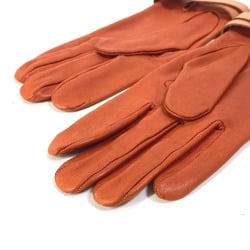 HERMES Hermes Belt Serie Gloves Leather Women's Orange