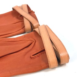 HERMES Hermes Belt Serie Gloves Leather Women's Orange