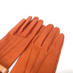 HERMES Hermes Belt Serie Gloves Leather Women's Orange