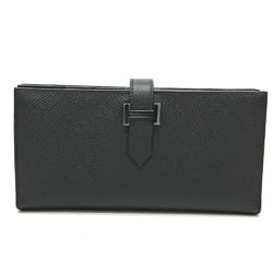 HERMES Hermes Bearn Soufflet So Black Long Wallet Epson Men's Women's