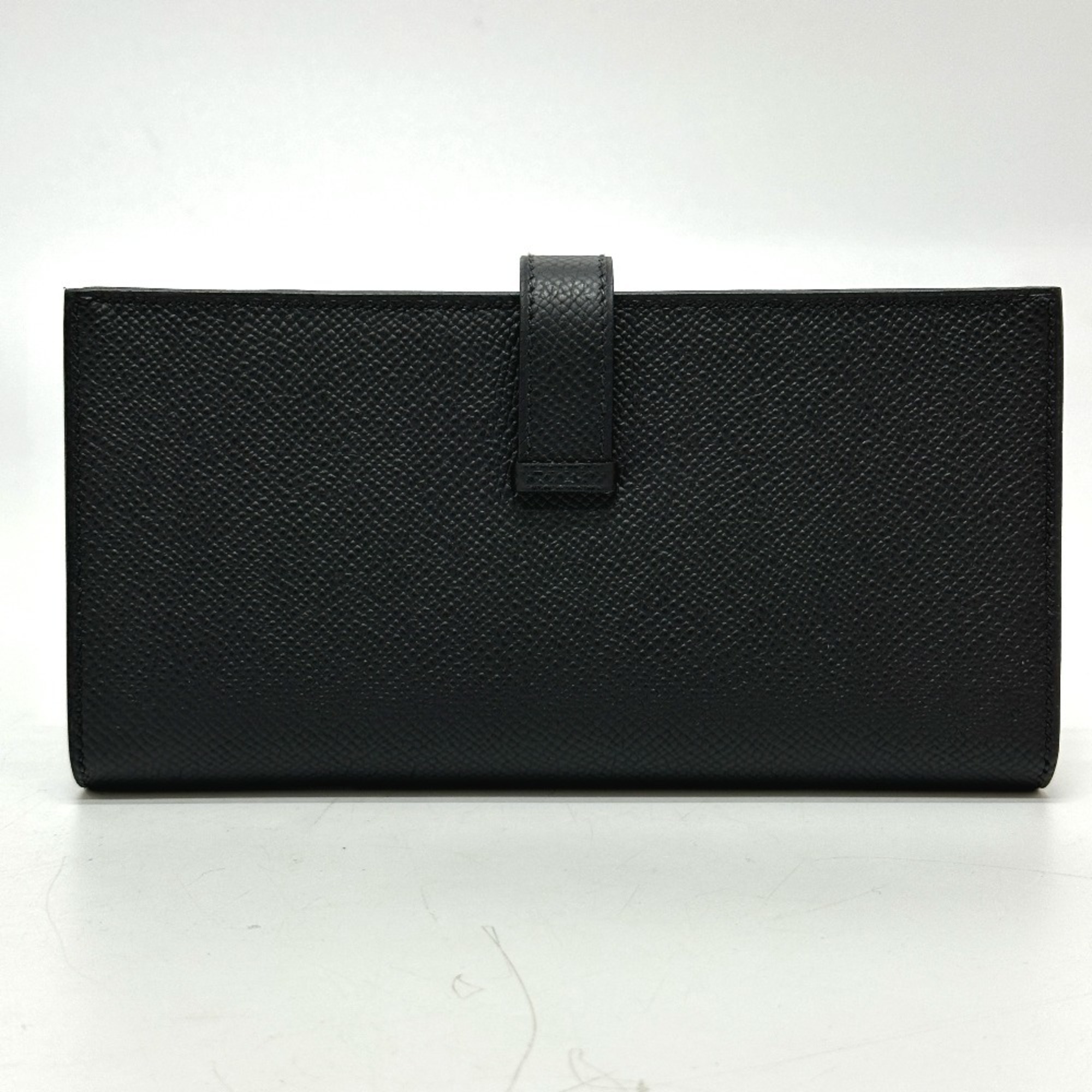 HERMES Hermes Bearn Soufflet So Black Long Wallet Epson Men's Women's