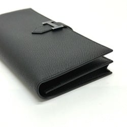 HERMES Hermes Bearn Soufflet So Black Long Wallet Epson Men's Women's