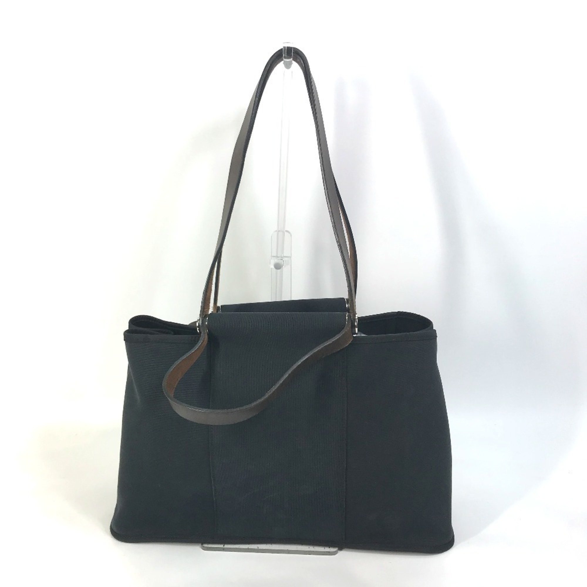 HERMES Hermes Handbag Cabag Elan PM Bag Shoulder Tote Toile Officier Leather Women's Black