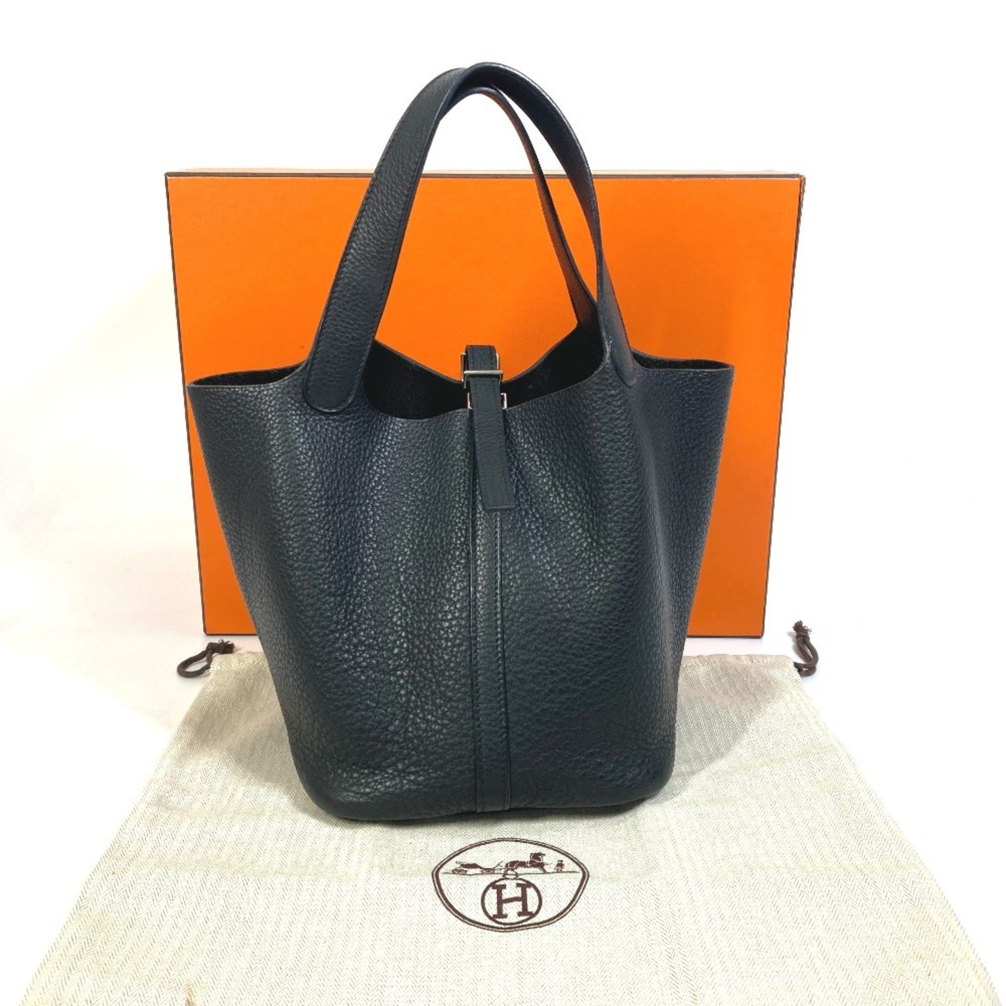 HERMES Hermes Picotin MM Tote Bag Handbag Taurillon Clemence Men's Women's Black