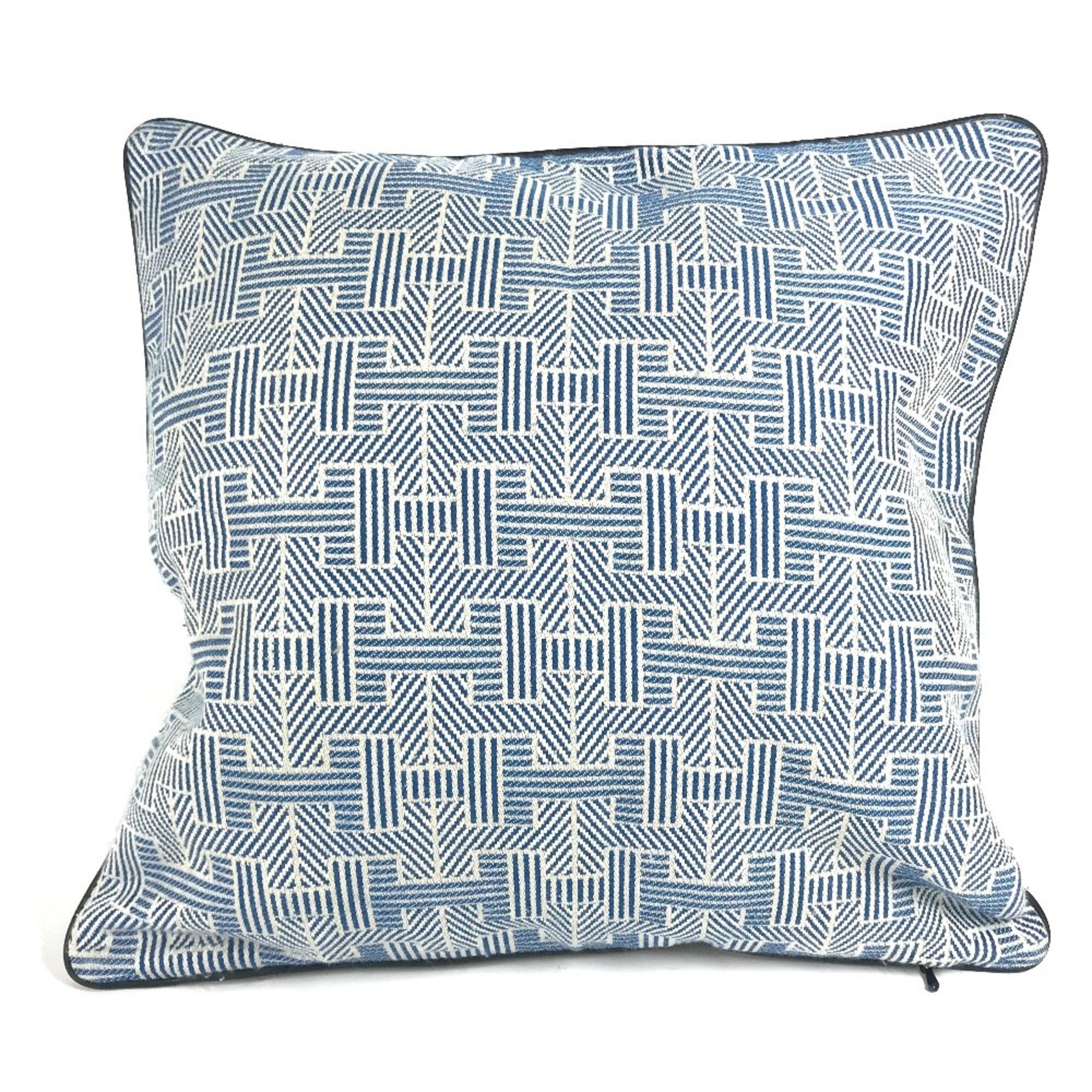 HERMES Hermes Pillow H Cover Cushion Cotton Wool Women's Blue