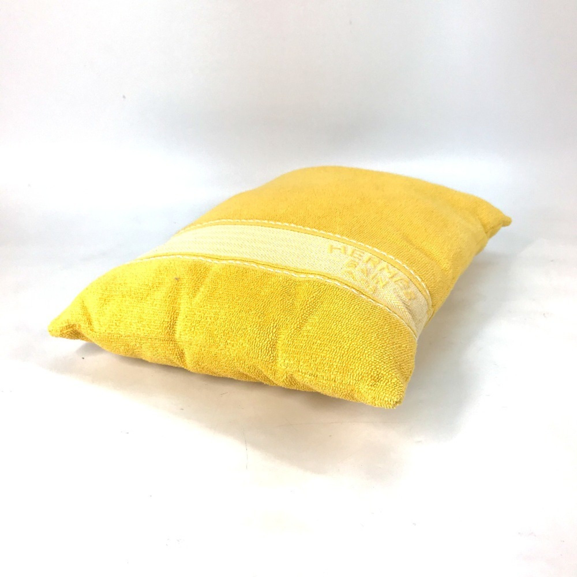 HERMES Hermes Pillow Yachting Beach Cushion Cotton Women's Yellow