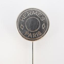 Hermes pin brooch, serie, metal, silver, women's