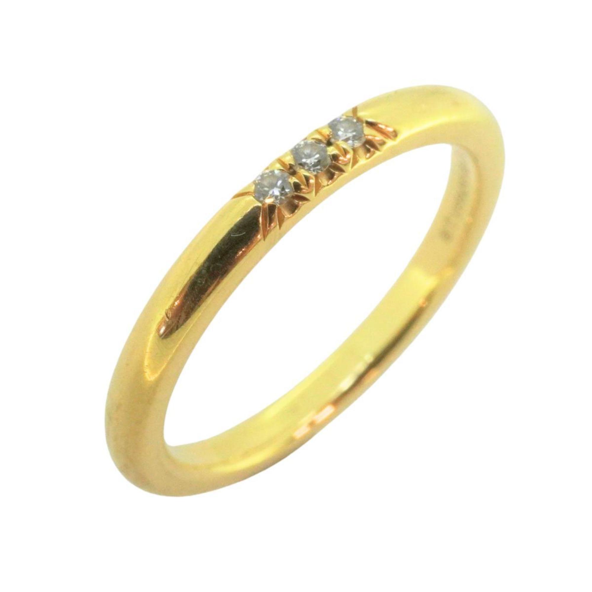 Tiffany Ring Classic Band 3PD Diamond K18YG Yellow Gold Women's