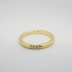 Tiffany Ring Classic Band 3PD Diamond K18YG Yellow Gold Women's