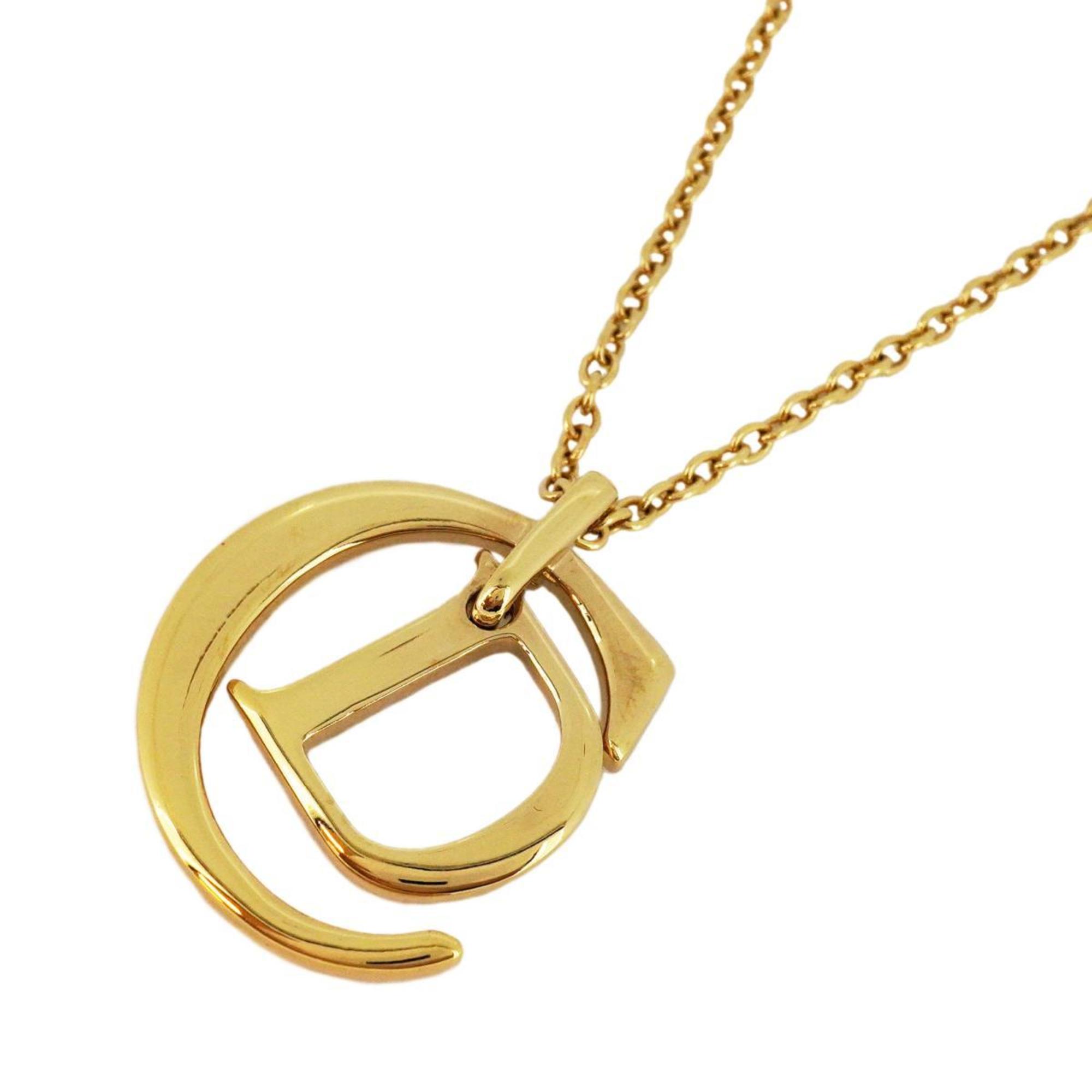 Christian Dior Necklace CD GP Plated Gold Women's