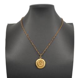 Chanel Necklace Coco Mark Circle GP Plated Gold Women's