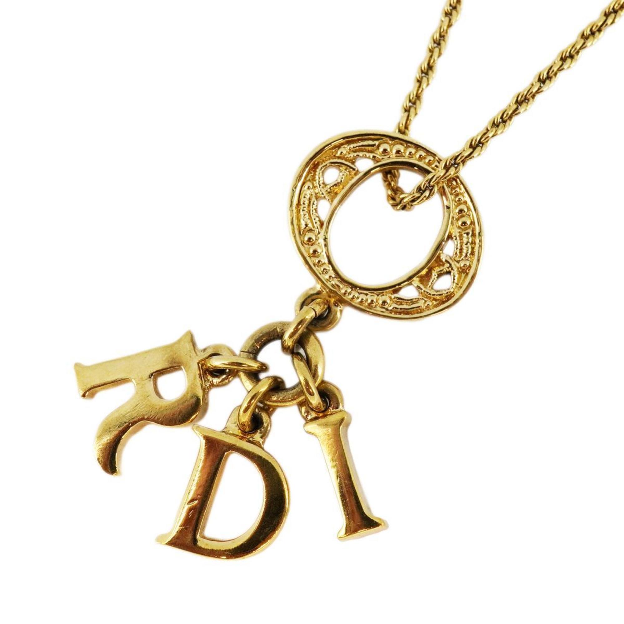 Christian Dior Necklace GP Plated Gold Women's