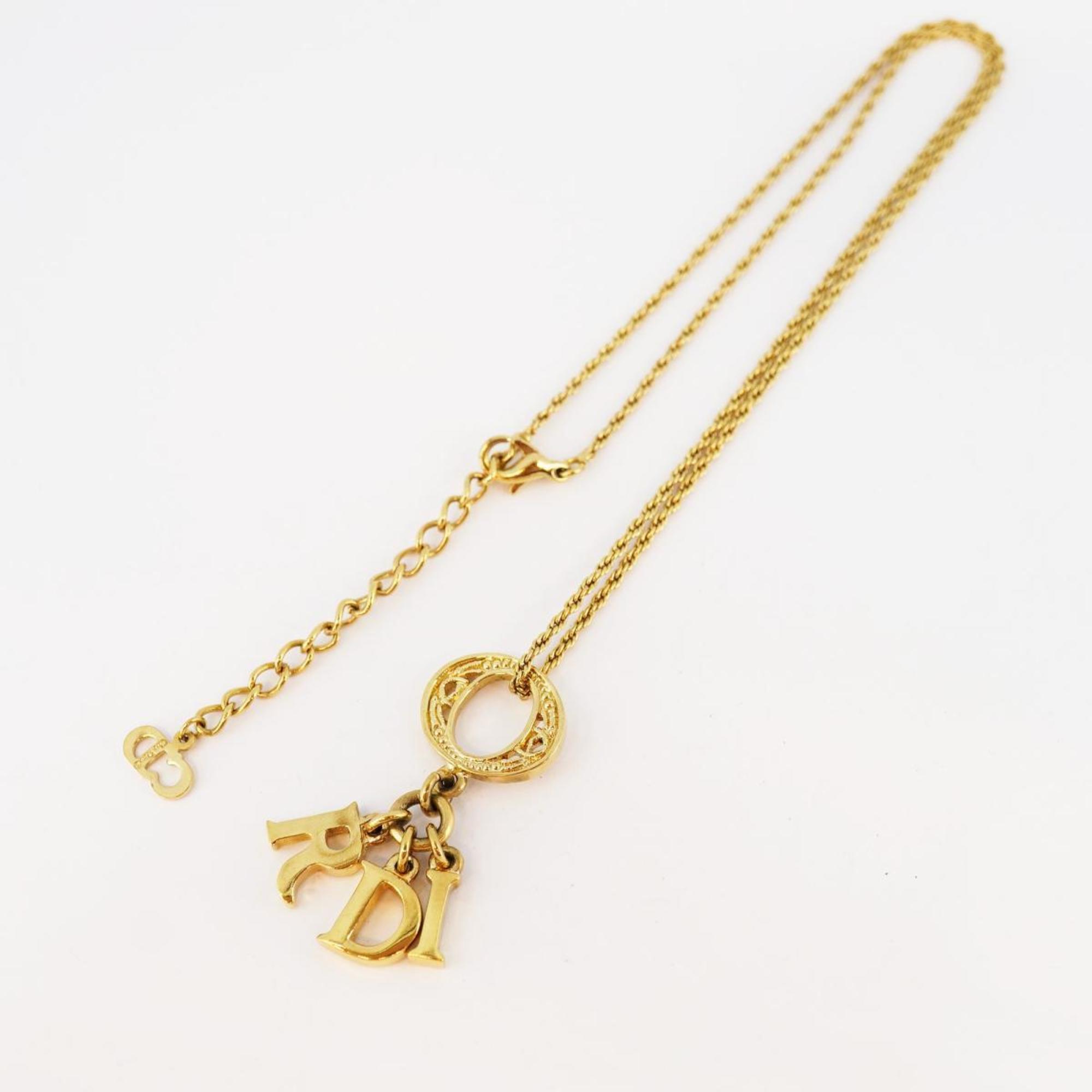 Christian Dior Necklace GP Plated Gold Women's