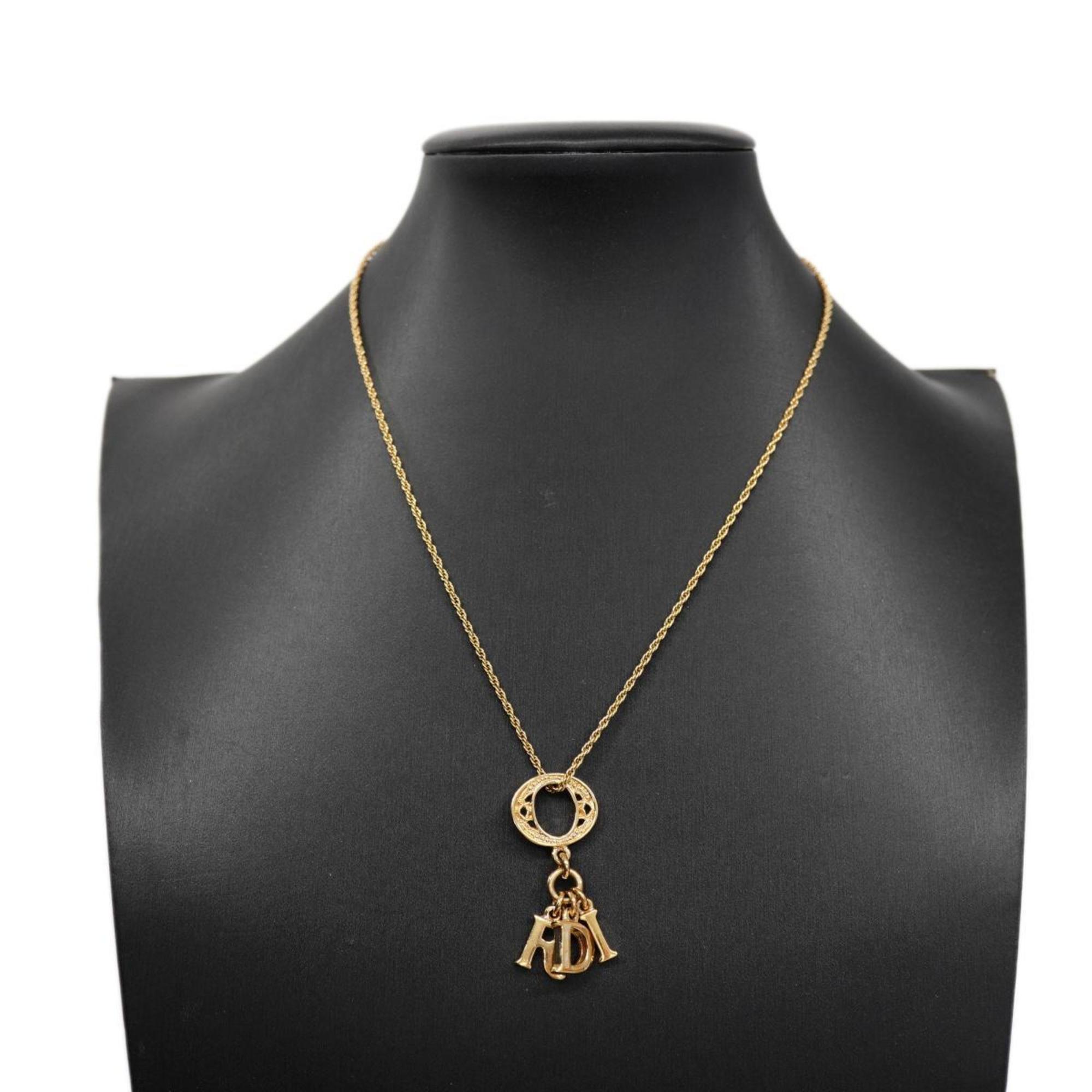 Christian Dior Necklace GP Plated Gold Women's