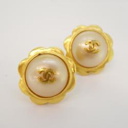 Chanel Earrings Coco Mark Fake Pearl GP Plated Gold 97P Women's