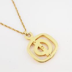 Christian Dior Necklace CD Square GP Plated Gold Women's