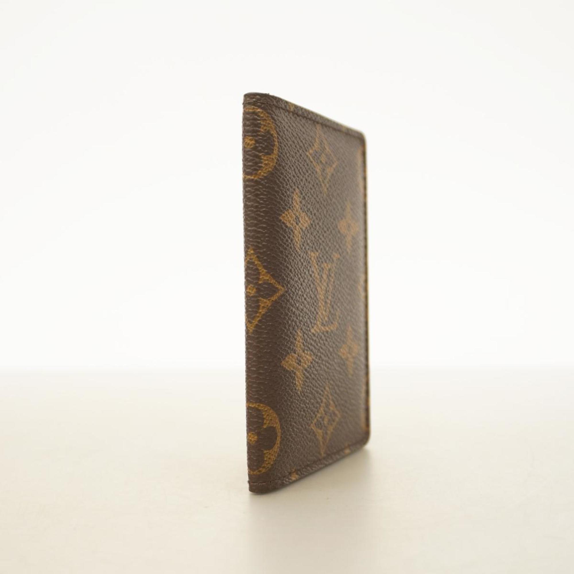 Louis Vuitton Business Card Holder/Card Case Monogram Porte Carte Pass Vertical M66541 Brown Men's Women's