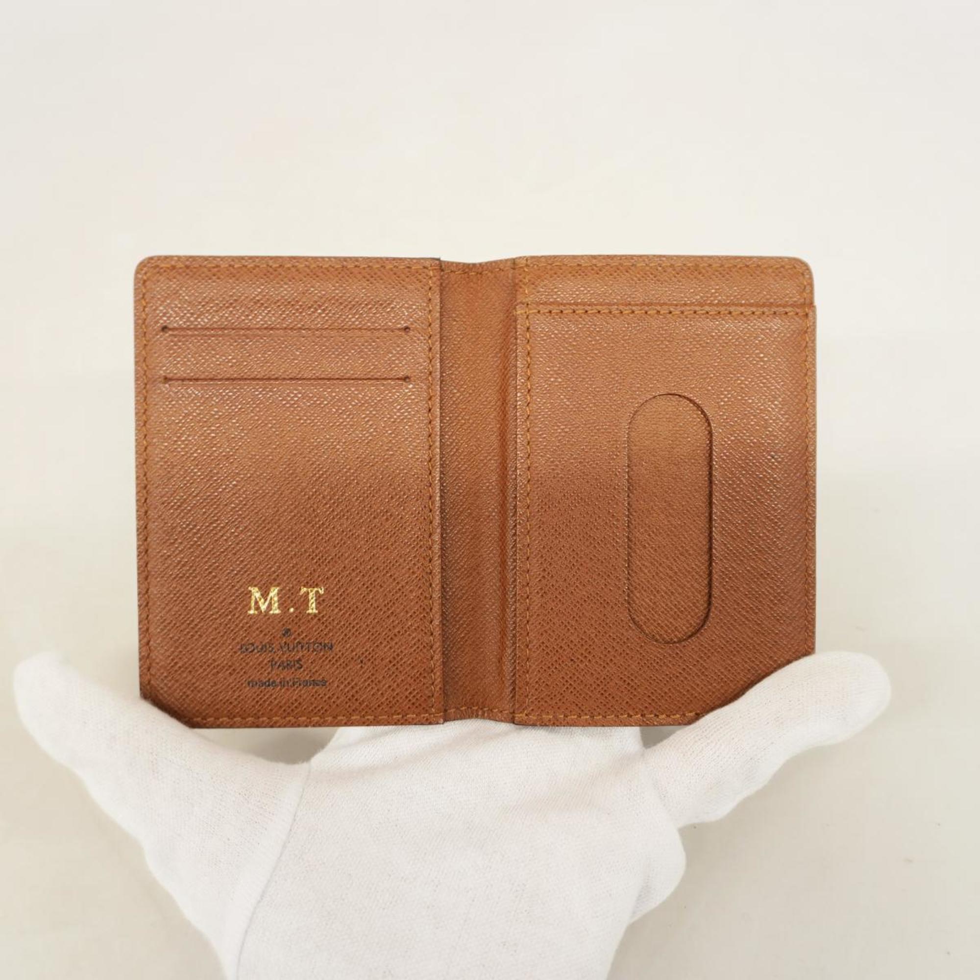 Louis Vuitton Business Card Holder/Card Case Monogram Porte Carte Pass Vertical M66541 Brown Men's Women's