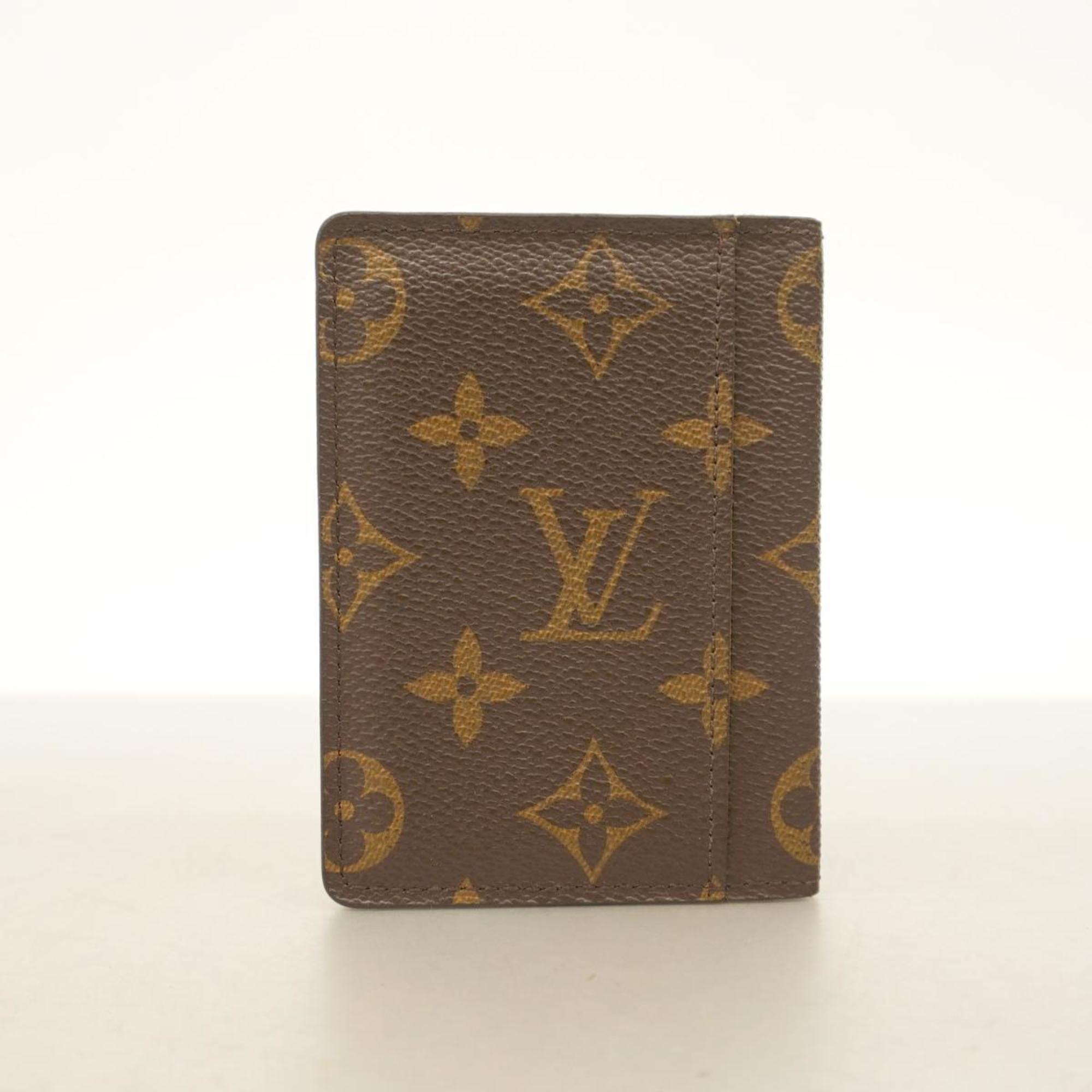 Louis Vuitton Business Card Holder/Card Case Monogram Porte Carte Pass Vertical M66541 Brown Men's Women's