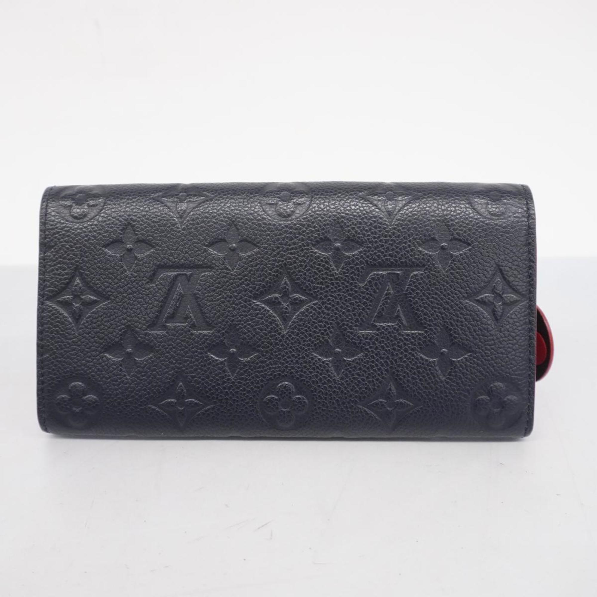 Louis Vuitton Long Wallet Monogram Empreinte Portefeuille Emilie M68327 Marine Rouge Ladies