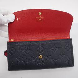 Louis Vuitton Long Wallet Monogram Empreinte Portefeuille Emilie M68327 Marine Rouge Ladies