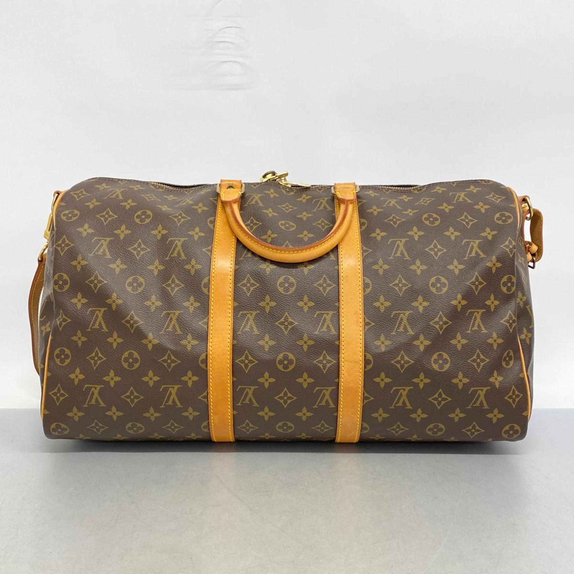 Louis Vuitton Boston Bag Monogram Keepall Bandouliere 50 M41416 Brown Women's