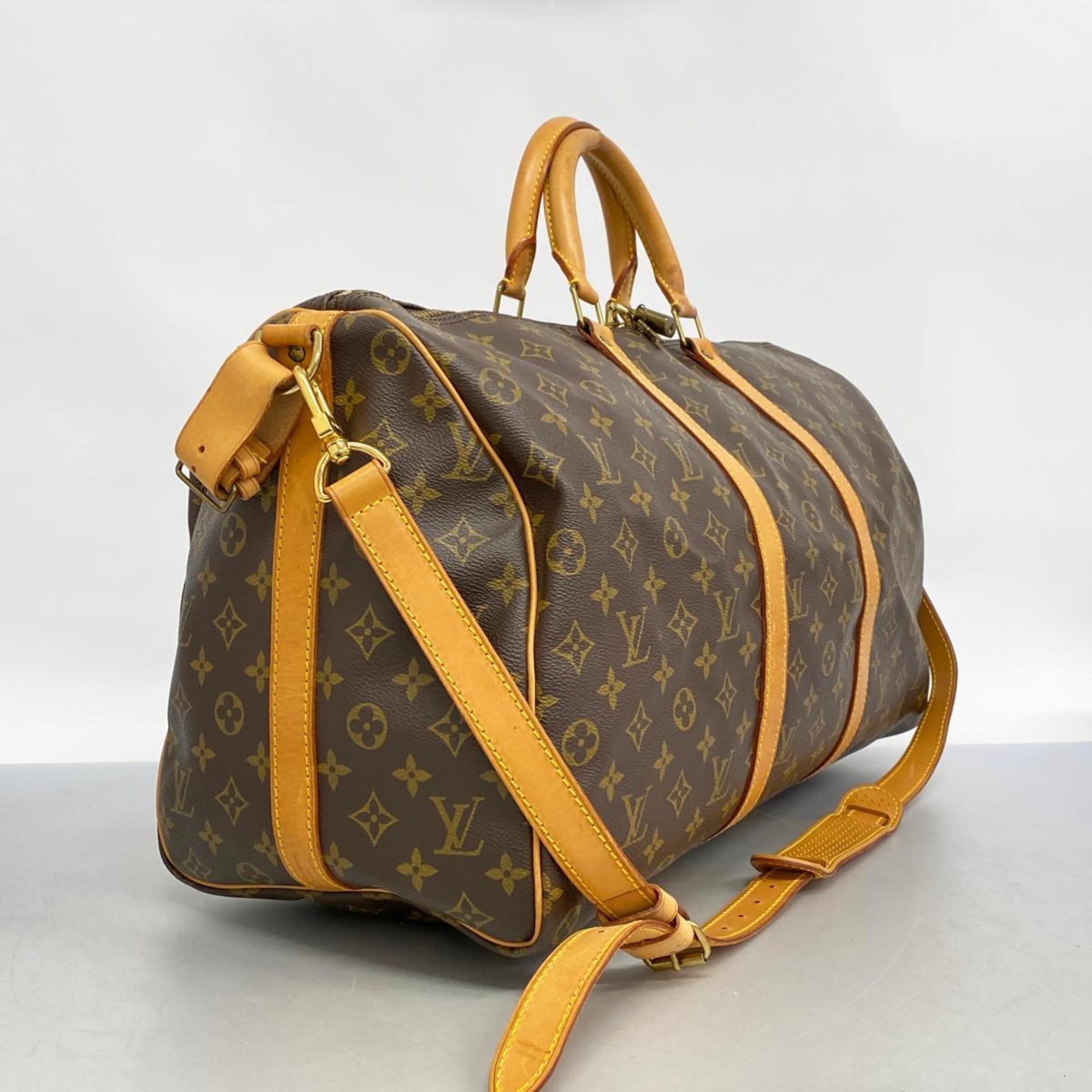 Louis Vuitton Boston Bag Monogram Keepall Bandouliere 50 M41416 Brown Women's