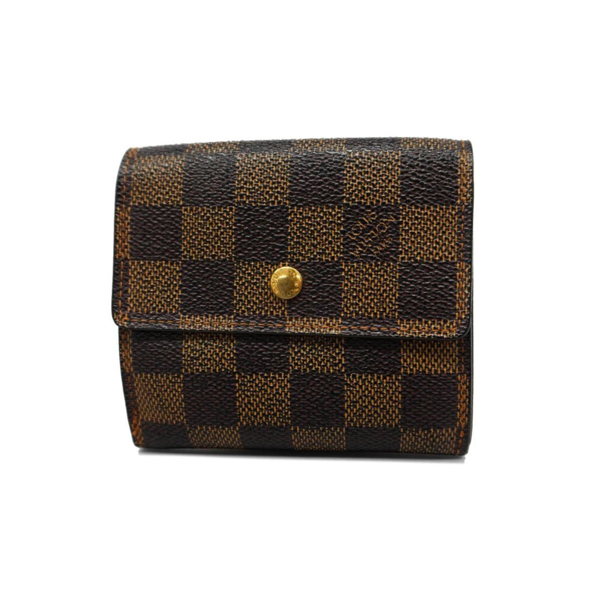 Louis Vuitton Tri-fold Wallet Damier Porte Monnaie Billet Credit N61652 Ebene Men's Women's