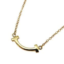 Tiffany Necklace T Smile K18YG Yellow Gold Ladies