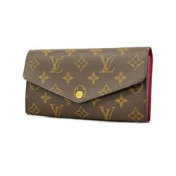 Louis Vuitton Long Wallet Monogram Portefeuille Sarah M62234 Brown Fuchsia Ladies