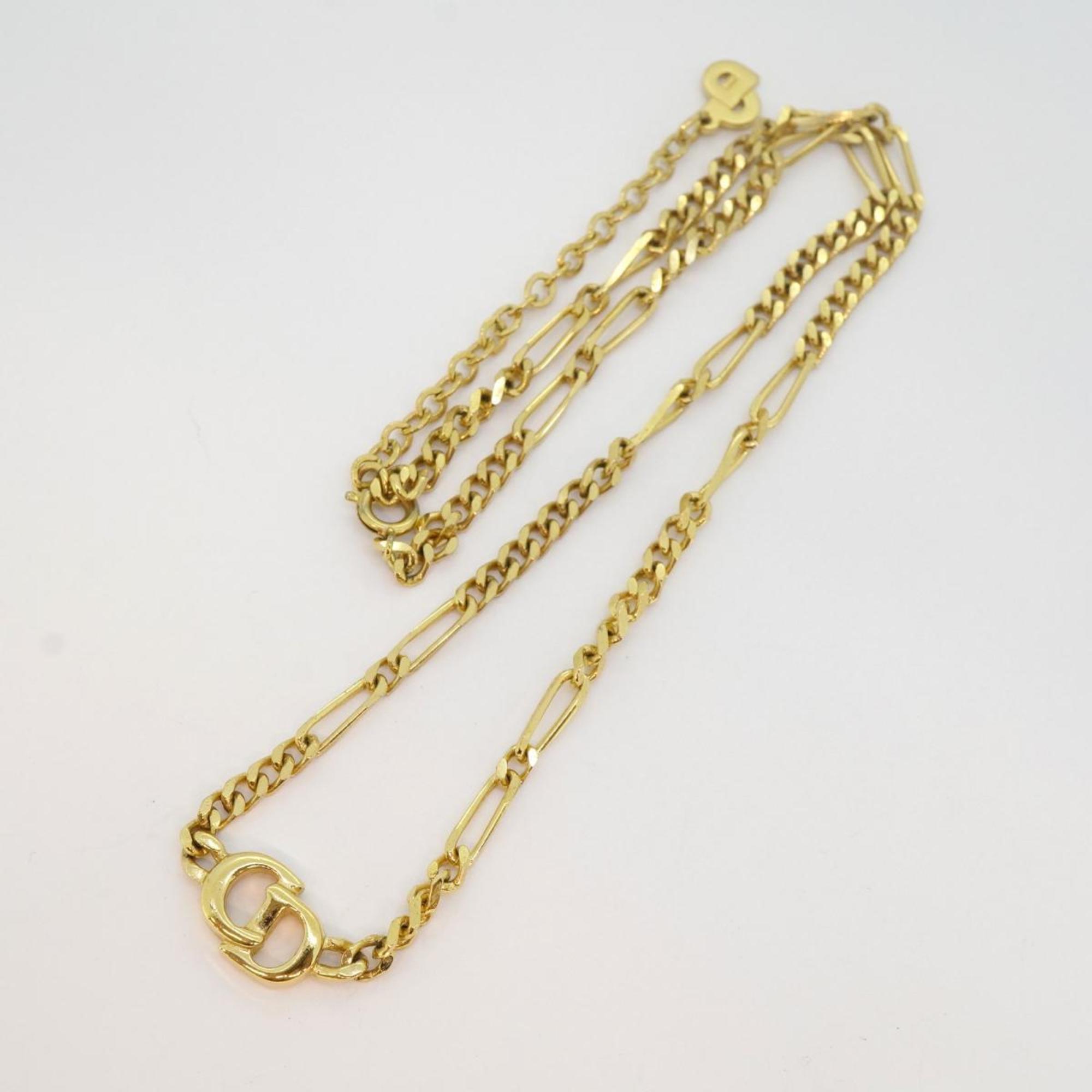 Christian Dior Necklace CD GP Plated Gold Women's