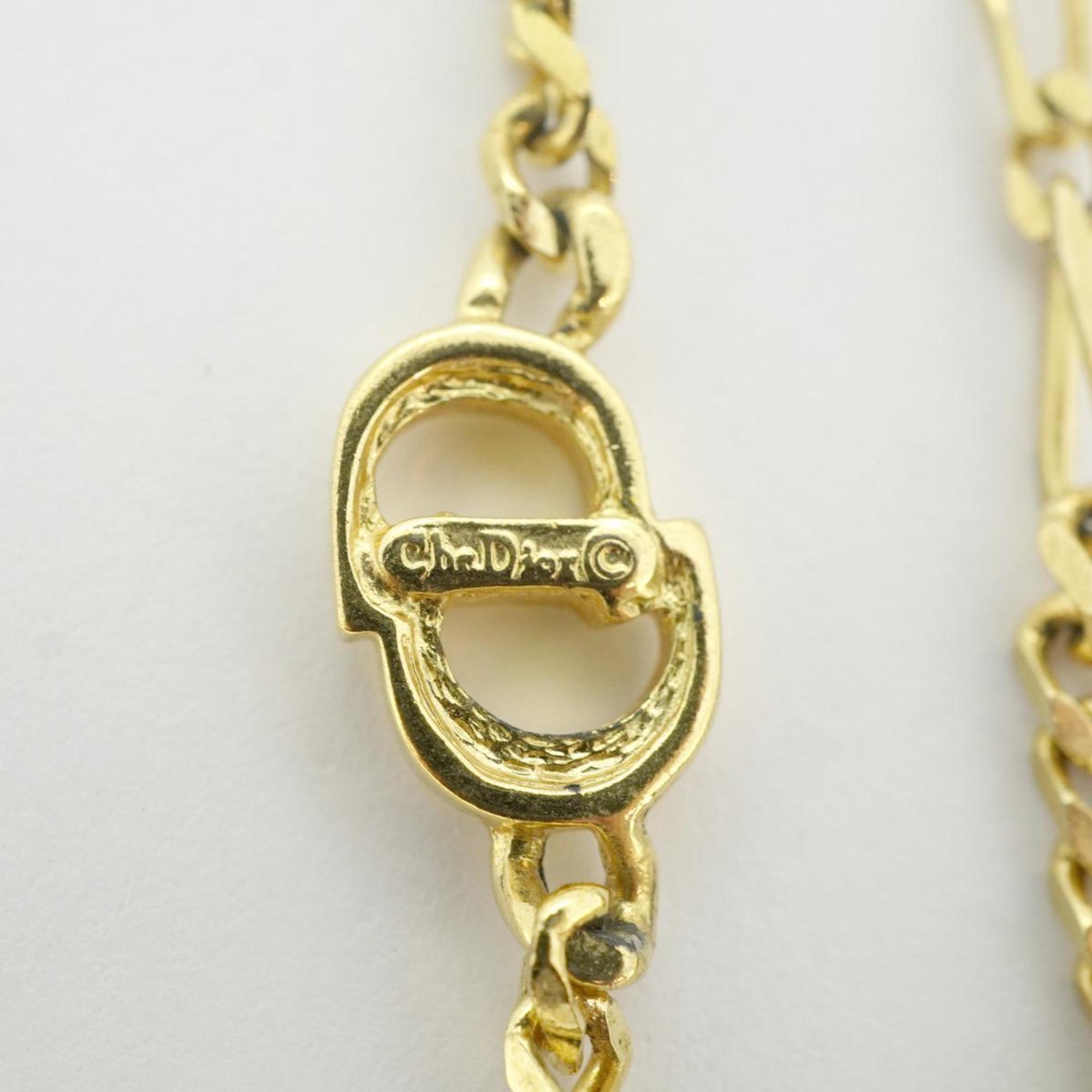 Christian Dior Necklace CD GP Plated Gold Women's