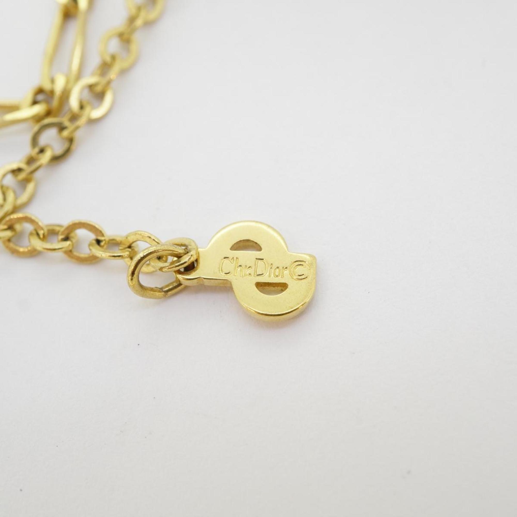 Christian Dior Necklace CD GP Plated Gold Women's