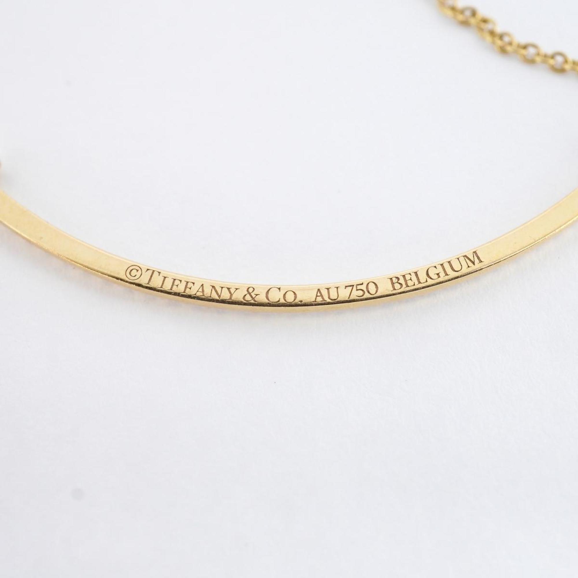 Tiffany Necklace T Smile Small Diamond K18PG Pink Gold Women's