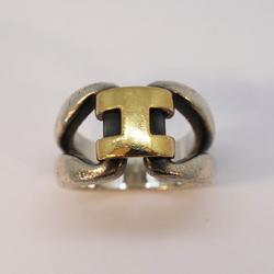 Hermes Ring History K18YG Yellow Gold 925 Silver Men's