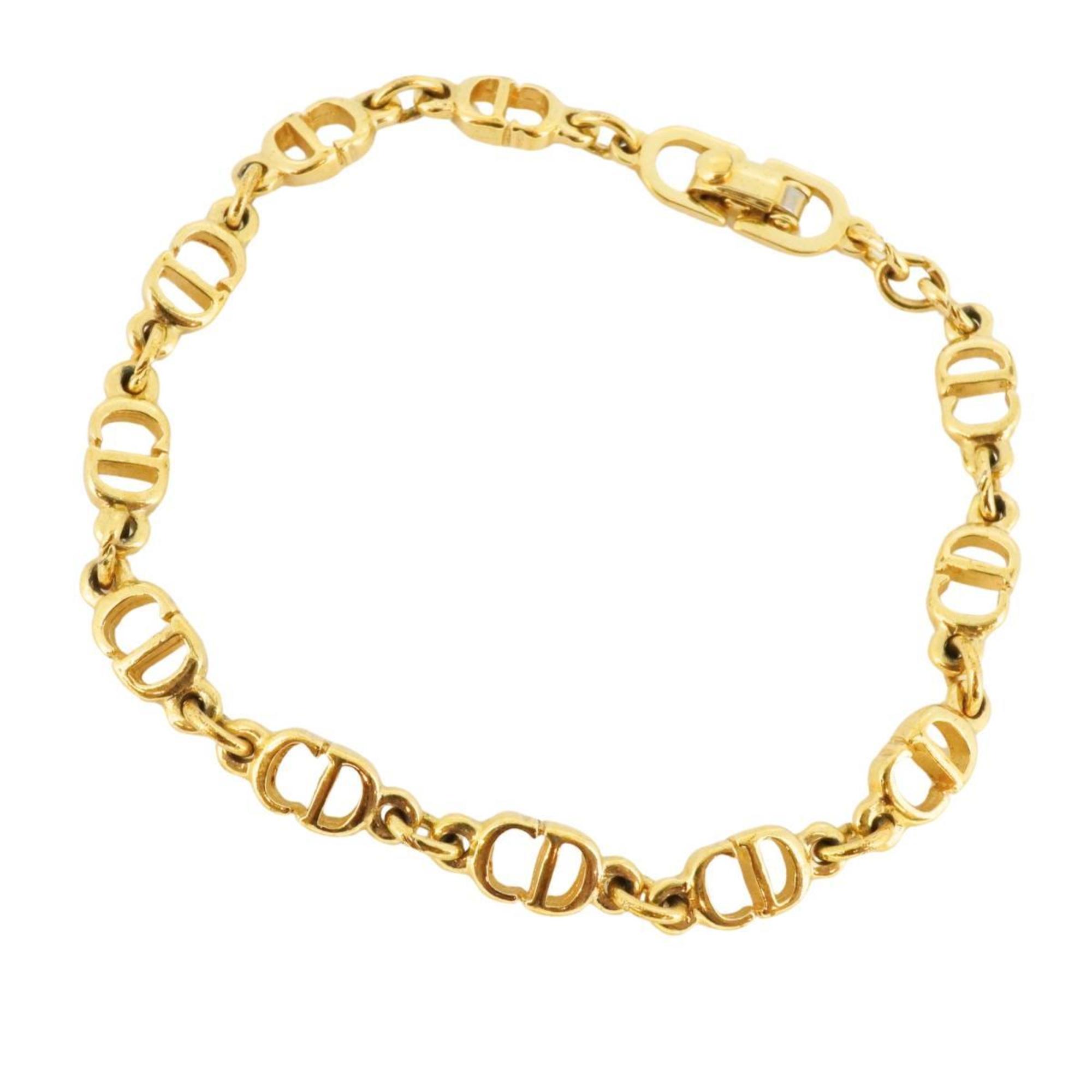 Christian Dior Bracelet CD GP Plated Gold Women's